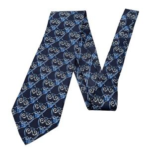 Barneys New York Tie Mens Blue Floral Gothic Silk Luxury Classic Necktie‎ Italy